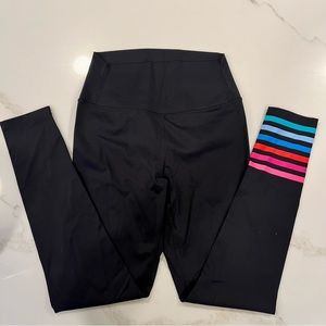 Addison Bay The Everyday Legging black small multi rainbow stripe